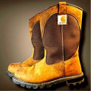 Women's Size 9.5 CARHARTT CH1130 Brown Pull-On Work Boots Excellent Condition